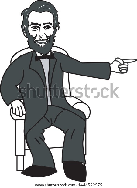 Abraham Lincoln Seating Pointing Vector De Stock Libre De Regalías