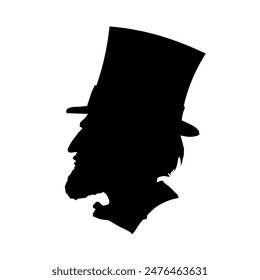 Abraham Lincoln Silhouette im Profil - Vektorillustration