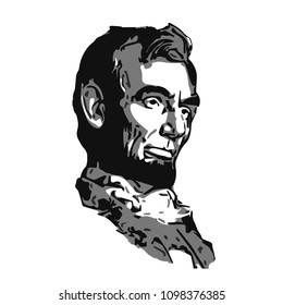 Abraham Lincoln, Sixteenth US President. Vector Minimalist Flat Poster.