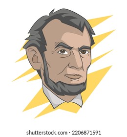 Abraham Lincoln Vektorgrafik Illustration. Porträt des 16. US-Präsidenten, bekannt für visionäre Politik