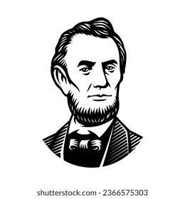 Abraham Lincoln vector illustration on white background