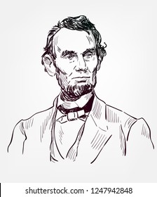 Abraham Lincoln Vector Sketch Style Portrait