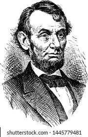 Abraham Lincoln, vintage engraved illustration