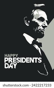 Abraham Lincoln's birthday, President's Day, President's poster, Abraham Lincoln's painting, Abraham Lincoln's birthday poster, President, President's Day greeting poster