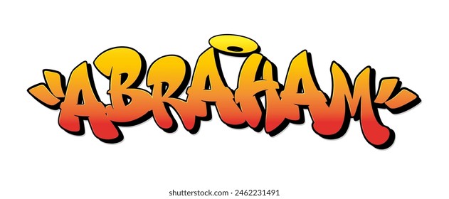 Abraham name in graffiti style. Vector illustration.