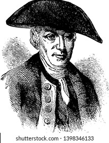 Abraham Whipple 1733 to 1819 he was an American revolutionary war commander in the continental navy vintage line drawing or engraving illustration