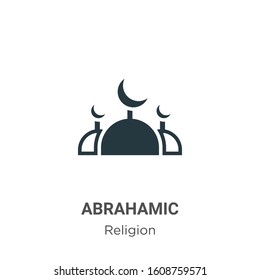 Abrahamic glyph icon vector on white background. Flat vector abrahamic icon symbol sign from modern religion collection for mobile concept and web apps design.