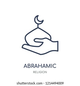 Abrahamic icon. Abrahamic linear symbol design from Religion collection. Simple outline element vector illustration on white background.