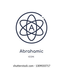 abrahamic icon from religion outline collection. Thin line abrahamic icon isolated on white background.