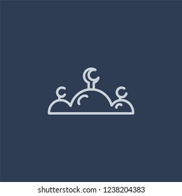 Abrahamic icon. Trendy flat vector line Abrahamic icon on dark blue background from Religion collection. 