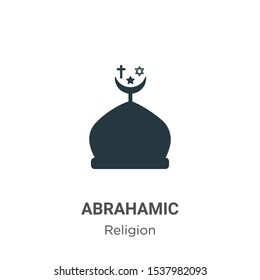 Abrahamic vector icon on white background. Flat vector abrahamic icon symbol sign from modern religion collection for mobile concept and web apps design.