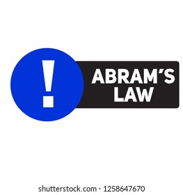 abram law advertising sticker, label, stamp on white