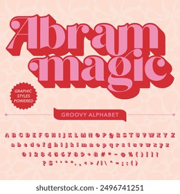 Abram Magic Retro Vintage Display bold Font alphabet