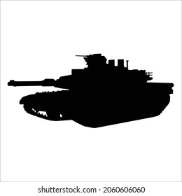 Abram Tank Silhouette Military Vehicle Vector Design