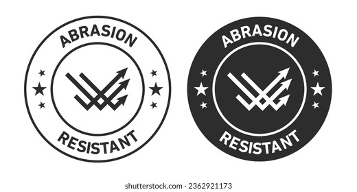 Abrasion Resistant Icons set in black filled and outlined.