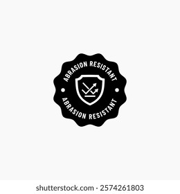 Abrasion resistant stamp vector isolated. Best Abrasion resistant icon for apps, websites, product packaging design. Abrasion resistant sign vector.