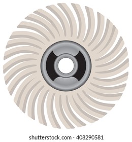 Abrasive brush for industrial processing of external and internal surfaces.