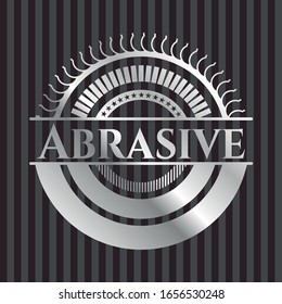 Abrasive silvery emblem. Vector Illustration. Mosaic.