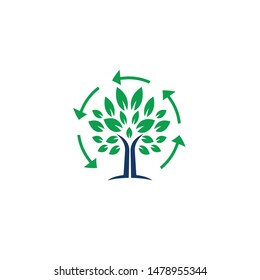 Abreast tree and arrows symbol.