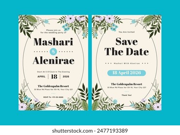 **Abrel Floral Wedding Invitation Template**_ is clean, modern, simply style, and moreover it’s friendly use. It’s Quick And Easy to use to save your time.