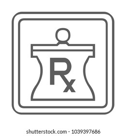 Abreviation for medical prescriptions icon isolated on background. Modern flat pictogram, business, marketing, internet concept. Trendy Simple vector symbol for web site design or button to mobile a