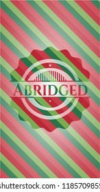 Abridged christmas emblem background.