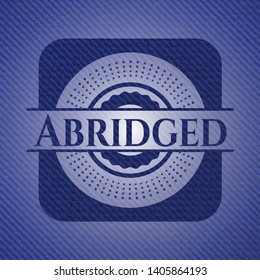 Abridged with denim texture. Vector Illustration. Detailed.