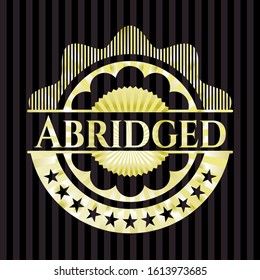 Abridged gold badge. Vector Illustration. Detailed.