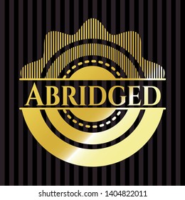 Abridged golden emblem or badge. Vector Illustration. Detailed.