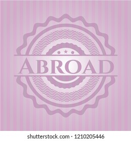 Abroad pink emblem. Vintage.