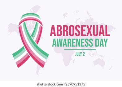 Abrosexual Awareness Day poster vector illustration. Abrosexual awareness ribbon icon vector. LGBTQIA abrosexual pride flag symbol. Template for background, banner, card. 2 July. Important day