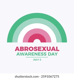 Abrosexual Awareness Day poster vector illustration. Abrosexual pride flag rainbow shape icon vector. LGBT abrosexual graphic design element. Template for background, banner, card. 2 July