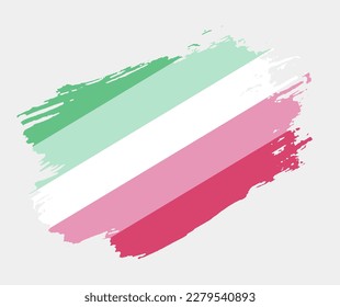 Abrosexual Flag painted with brush on white background. LGBT rights concept. Modern pride parades poster. Vector illustration