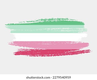Abrosexual Flag painted with brush on white background. LGBT rights concept. Modern pride parades poster. Vector illustration