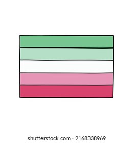 icono del doodle de la bandera del orgullo abrosexual, ilustración del vector