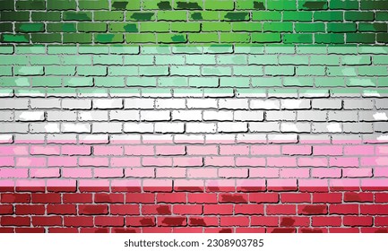 Abrosexual Pride Flag on brick wall - illustration