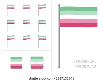 Abrosexual Pride Flag Waving Animation App Icon Vector
