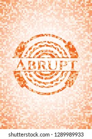 Abrupt abstract orange mosaic emblem