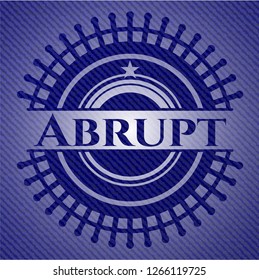 Abrupt badge with jean texture