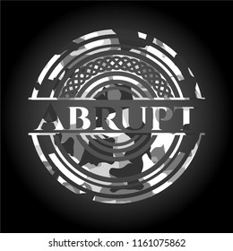 Abrupt grey camouflaged emblem