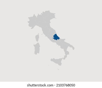 Abruzzo Highlighted on Italy Map Eps 10