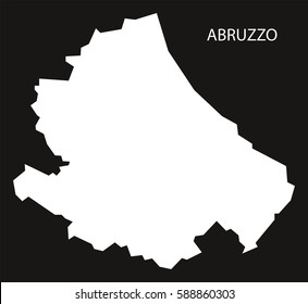 Abruzzo Italy Map black inverted silhouette