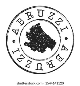 Abruzzo Italy Map Postmark. Silhouette Postal Passport. Stamp Round Vector Icon. Vintage Postage Design.