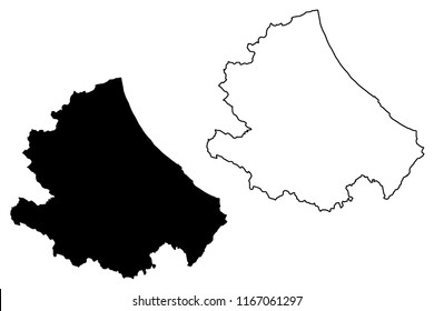 Abruzzo (Region of Italy) map vector illustration, scribble sketch Abruzzo map