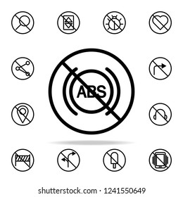 ABS ban icon. Ban icons universal set for web and mobile