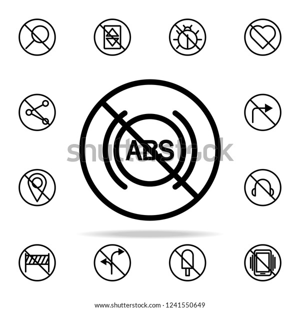 ABS\
ban icon. Ban icons universal set for web and\
mobile