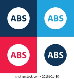 ABS blue and red four color minimal icon set