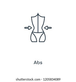 Abs concept line icon. Linear Abs concept outline symbol design. This simple element illustration can be used for web and mobile UI/UX.