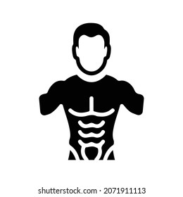 Abs, exercises, muscles icon. Black vector graphics.