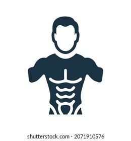 Abs, exercises, muscles icon. Simple editable vector illustration.